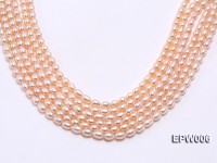 Wholesale 5.5-6.5mm High-quality Pink Rice-shaped Freshwater Pearl String