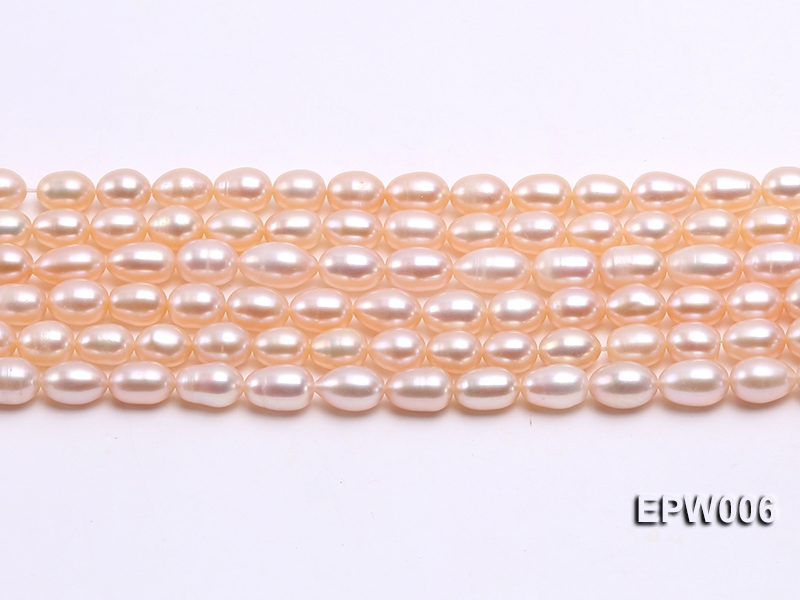 Wholesale 5.5-6.5mm High-quality Pink Rice-shaped Freshwater Pearl String