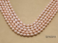 Wholesale 10X12mm Pink Rice-shaped Freshwater Pearl String