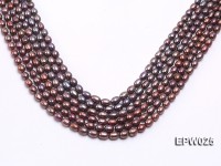 Wholesale 6x7mm Wind Red Rice-shaped Freshwater Pearl String