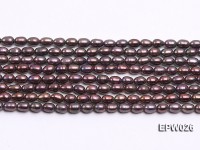 Wholesale 5×6.5mm Black Rice-shaped Freshwater Pearl String