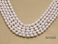 Wholesale 9.5x13mm white Rice-shaped Freshwater Pearl String