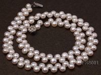 5-6mm natural white side-drilled freshwater pearl necklace