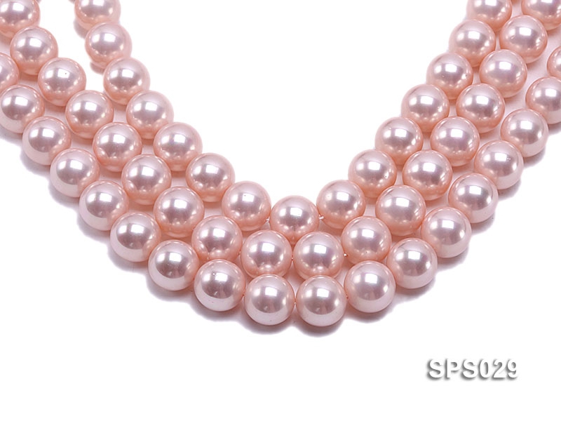 Wholesale 16mm Pink Round Seashell Pearl String