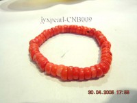 8.5-9mm Cylinder-Shaped Orange Coral Bracelet
