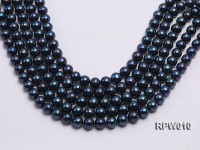 Wholesale AA 12-13mm Black Round Freshwater Pearl String