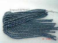 Wholesale 6-7mm Dark Blue Round Freshwater Pearl String