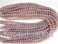 Wholesale AAA-grade 7-8mm Natural Lavender Round Freshwater Pearl String