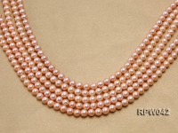 Wholesale AAA 7.5-8mm Pink Round Freshwater Pearl String