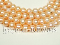Wholesale AAAA-grade 12-15mm Pink Round Freshwater Pearl String