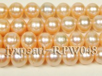 Wholesale AAAA-grade 12-15mm Pink Round Freshwater Pearl String