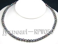 Wholesale 6-7mm  Black Round Freshwater Pearl String