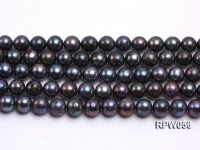 Wholesale A-grade 11-12mm Black Round Freshwater Pearl String