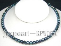Wholesale 7-8mm Greenish Black Round Freshwater Pearl String