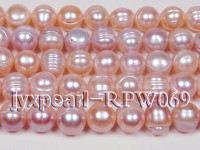 Wholesale 9-10mm Natural Pink&Natural Lavender Round Freshwater Pearl String