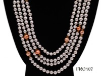 8-8.5mm natural white round freash water pearl necklace
