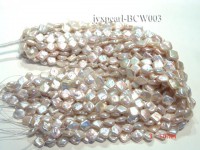 Wholesale 11x13mm Classic White Button-shaped Cultured Freshwater Pearl String