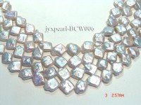 Wholesale 11x13mm Classic White Rhombic Cultured Freshwater Pearl String
