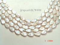 Wholesale 9x13mm White Button-shaped Freshwater Pearl String