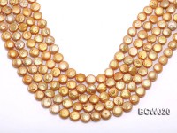 Wholesale 12-13mm Classic White Button-shaped Cultured Freshwater Pearl String