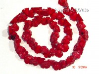 Wholesale 7x11mm Flower-shaped Red Coral Beads Loose String