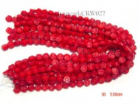 Wholesale 6.5x11mm Flower-shaped Red Coral Beads Loose String