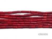 Wholesale 4x12mm Pillar-shaped Red Coral Beads Loose String