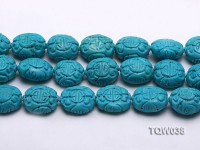Wholesale 25x30mm Oval Blue Carved Turquoise Beads String