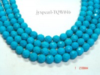Wholesale 8.3mm Round Blue Faceted Turquoise Beads String