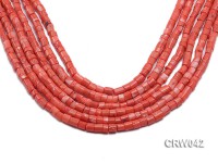 Wholesale 7×7.5mm Pillar-shaped Pink Coral Beads Loose String