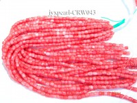 Wholesale 6×6.5mm Pillar-shaped Pink Coral Beads Loose String