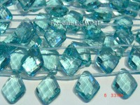Wholesale 22x30mm Diamond-shaped Transparent Faceted Simulated Aquamarine Pieces String