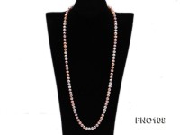 8.5-9.5mm natural multicolor flat freshwater pearl opera necklace