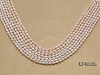 Wholesale 4.5X6mm  Rice-shaped Freshwater Pearl String