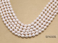 Wholesale 9X11mm Classic White Rice-shaped Freshwater Pearl String