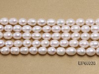 Wholesale 9X11mm Classic White Rice-shaped Freshwater Pearl String