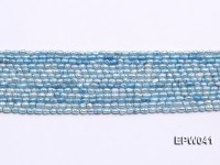 Wholesale 3×3.5mm  Blue Rice-shaped Freshwater Pearl String