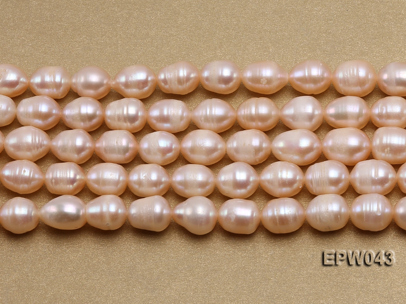 Wholesale 9X11.5mm Lovely Pink Rice-shaped Freshwater Pearl String