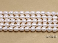 Wholesale 10.5x12mm Classic White Rice-shaped Freshwater Pearl String