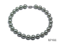 16mm green round seashell pearl necklace