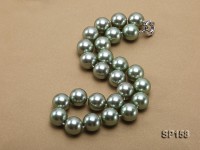 16mm green round seashell pearl necklace
