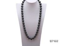 16mm black round seashell pearl necklace