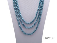 7-8mm blue flat freshwater pearl necklace