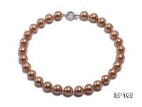 14mm coffee round seashell pearl necklace