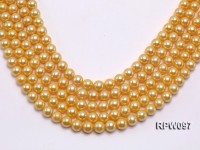 Wholesale 9.5-10.5mm Golden Round Freshwater Pearl String