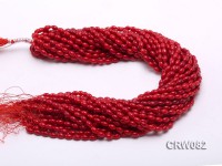 Wholesale 4.5×8 mm Rice-shaped Red Coral Beads Loose String