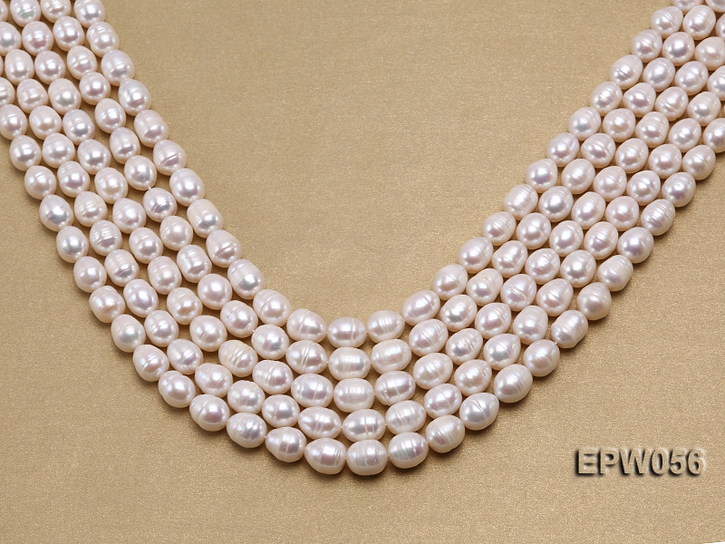 Wholesale 8.5-9.5mm Classic White Rice-shaped Freshwater Pearl String