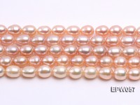 Wholesale 8×10.5mm Pink & Lavender Rice-shaped Freshwater Pearl String