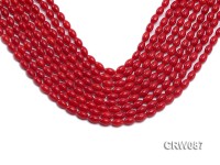 Wholesale 5x8mm Rice-shaped Red Coral Beads Loose String