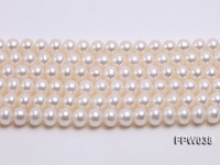 Wholesale 7x9mm Classic White Flat Cultured Freshwater Pearl String